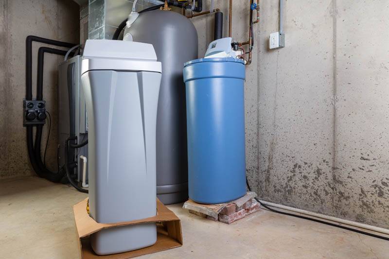 two water softeners in maintenance room
